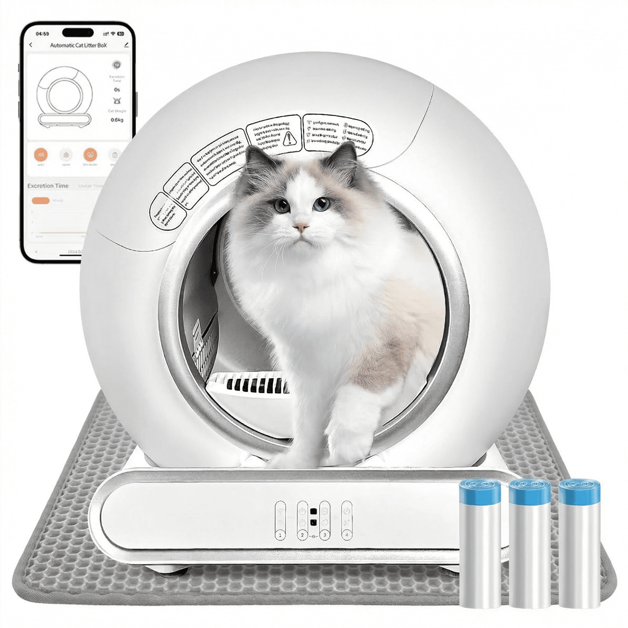 DKS Clean 65 Ring Bundel – kattenbak + mat + zakken